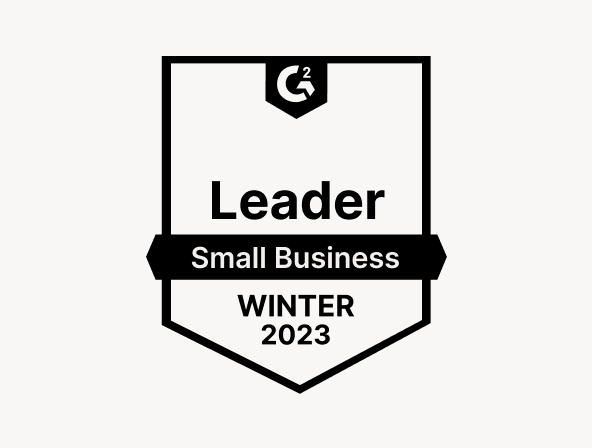 Screnshot of G2 Leader badge for Small Business