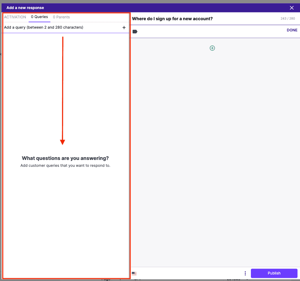 Creating a new response to customer queries in dialpad self service