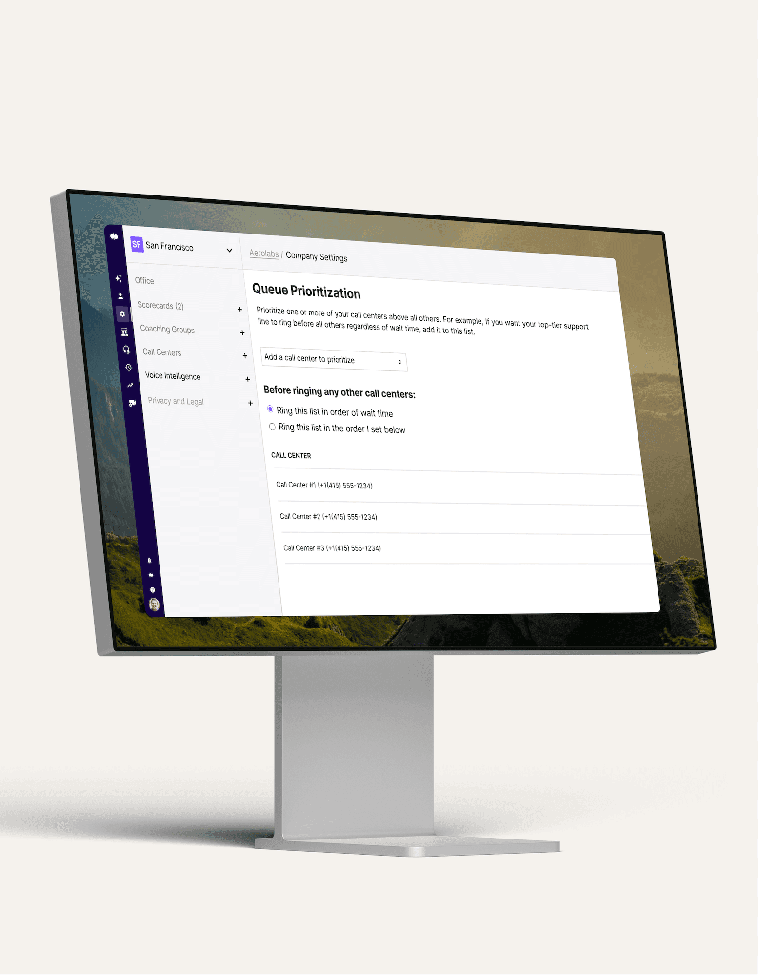 Computer screen showing Dialpad's call queue feature