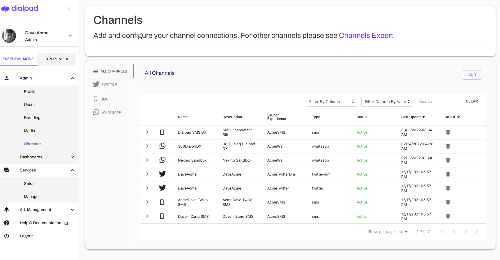 Omnichannel feature in dialpad