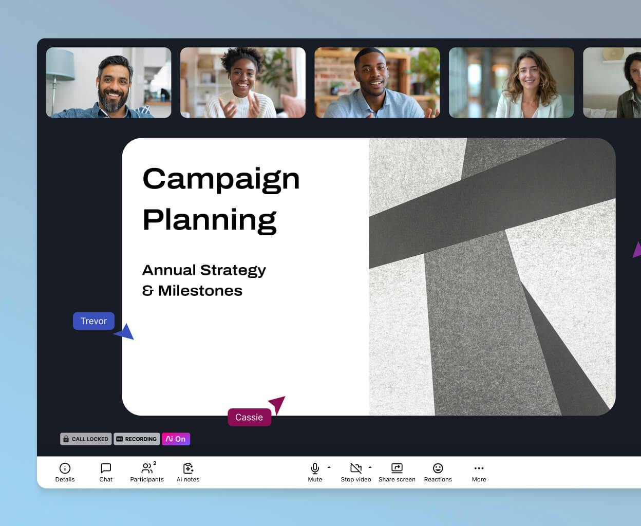 Screenshot of Dialpad Ai Meetings screen sharing feature