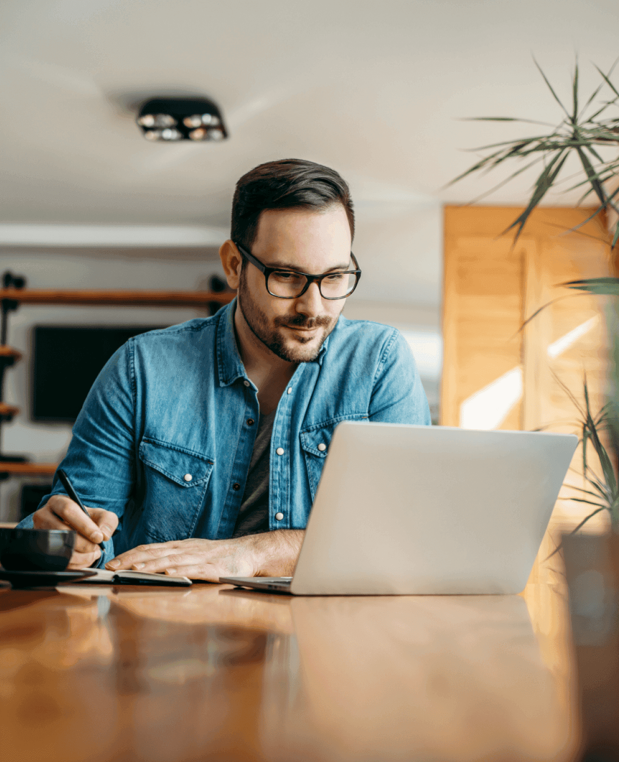 A person working on a laptop