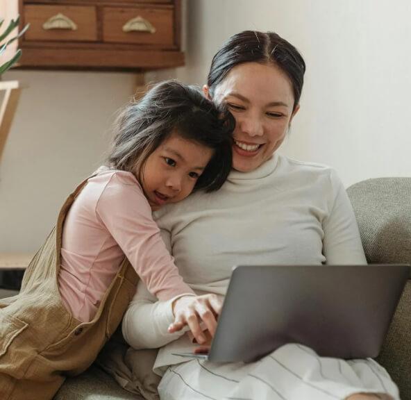 A mom with her daughter