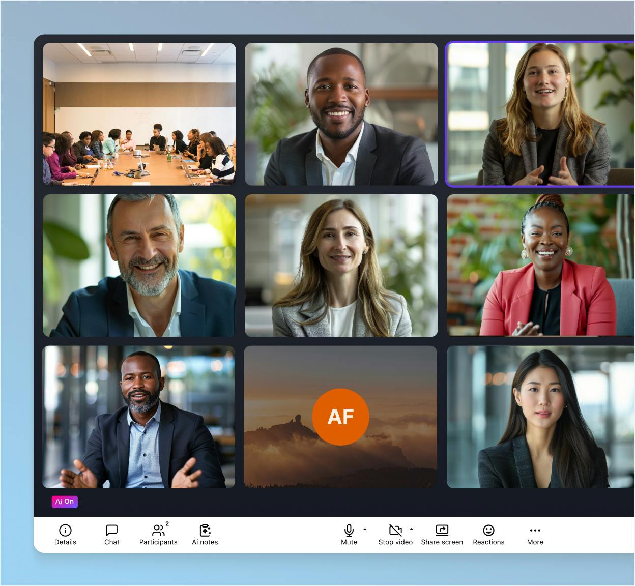 Screenshot of Dialpads Ai Meetings video conferencing feature