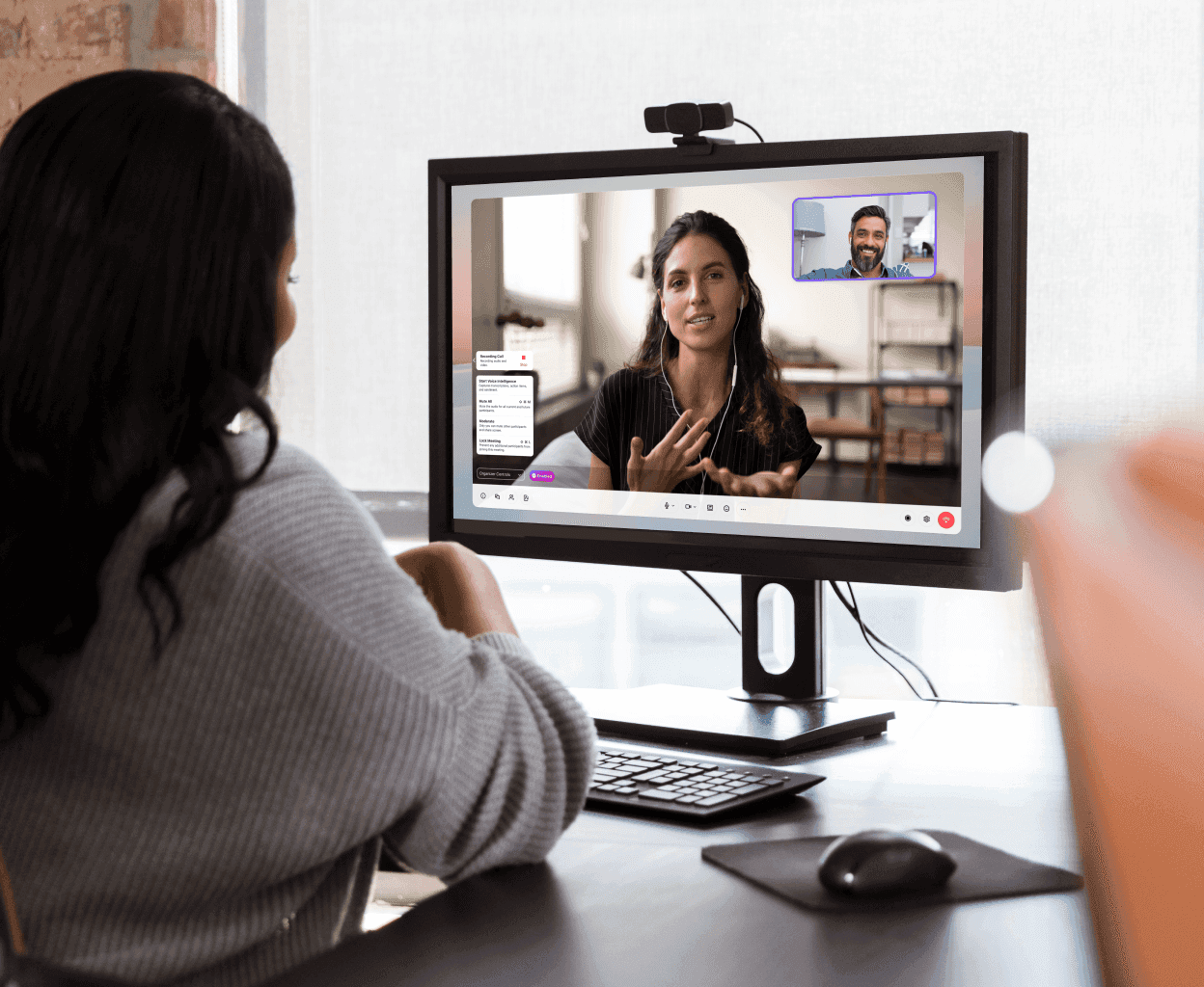 Two ladies in a video conference meeting