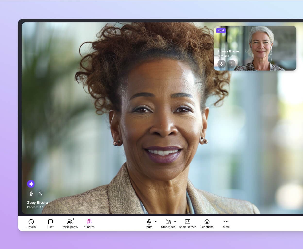 A video conference happening in Dialpad's desktop app