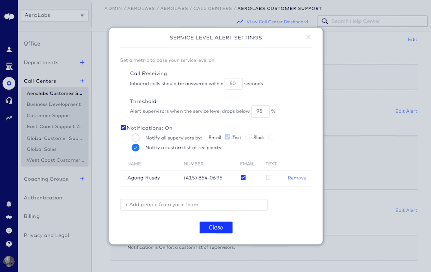 Service level alerts in dialpad contact center blog size