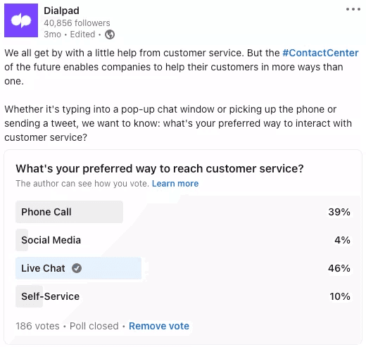 Survey about customer service channel preference