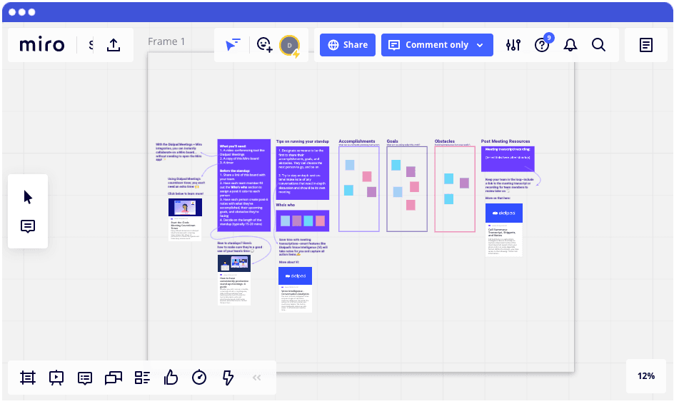 Standup meetings template miro