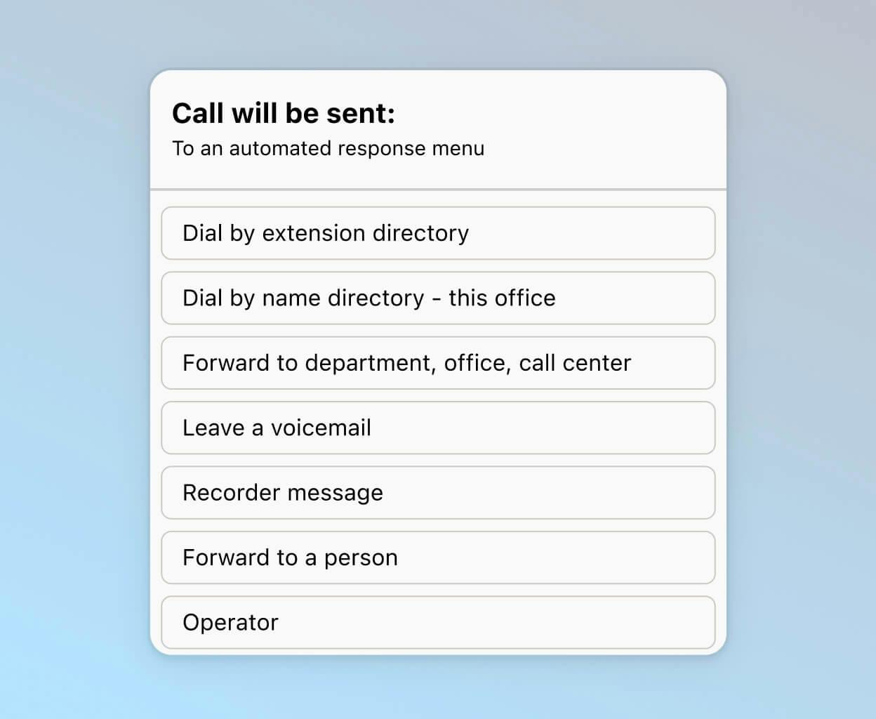 Screenshot of call routing in Dialpad