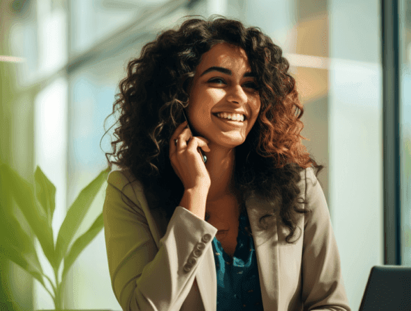 Une femme souriante