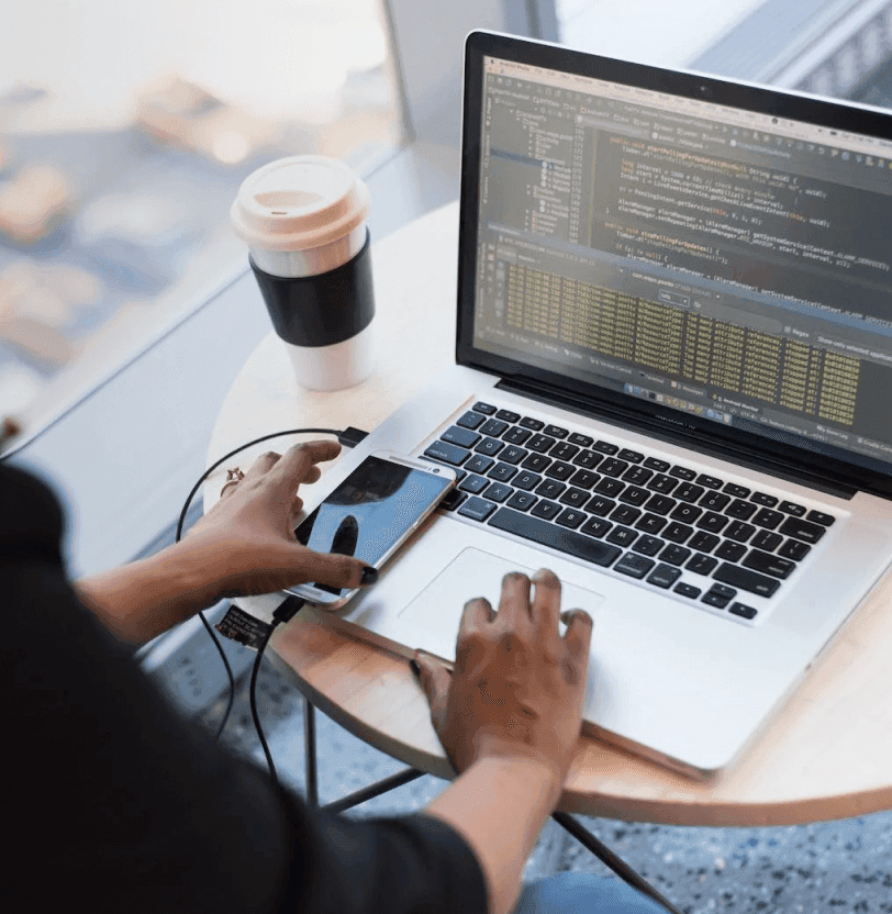 A person working on a laptop