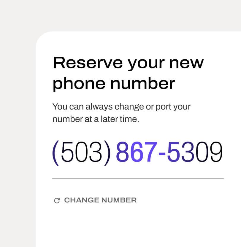 Screenshot of changing phone number on Dialpad