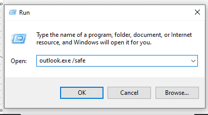 Outlook safe mode