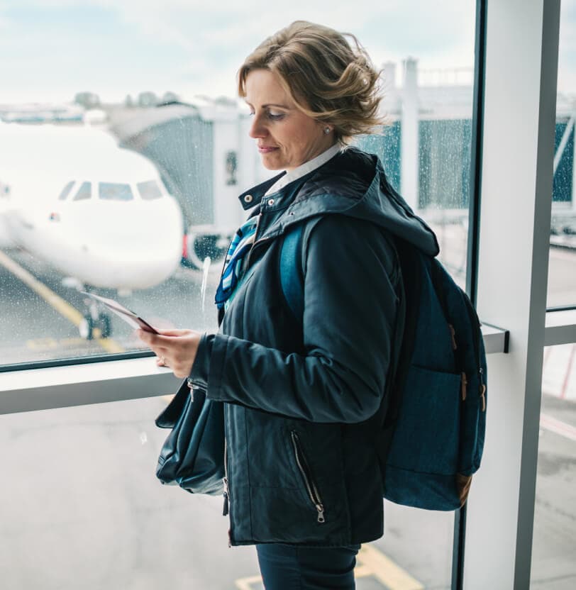 A woman in an airport