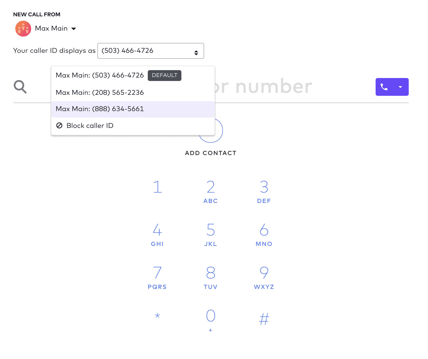 Choosing Caller ID Display