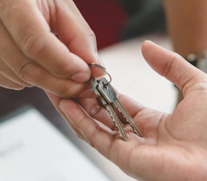 Hand holding keys