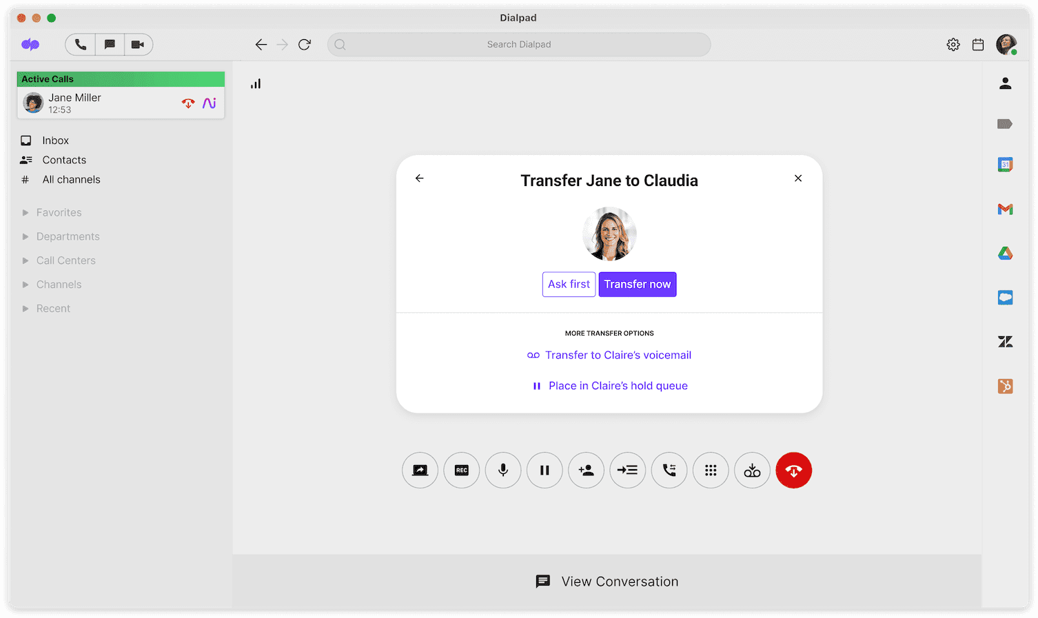 Transferring a call in dialpad blog size v2