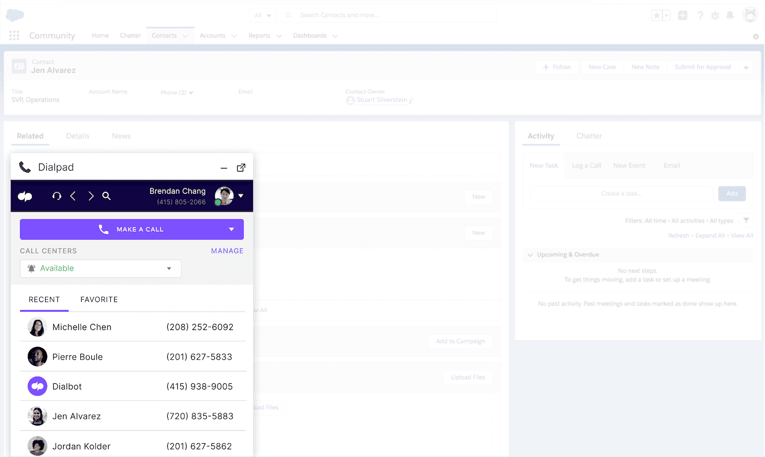 Salesforce CTI integration Dialpad click to call v2