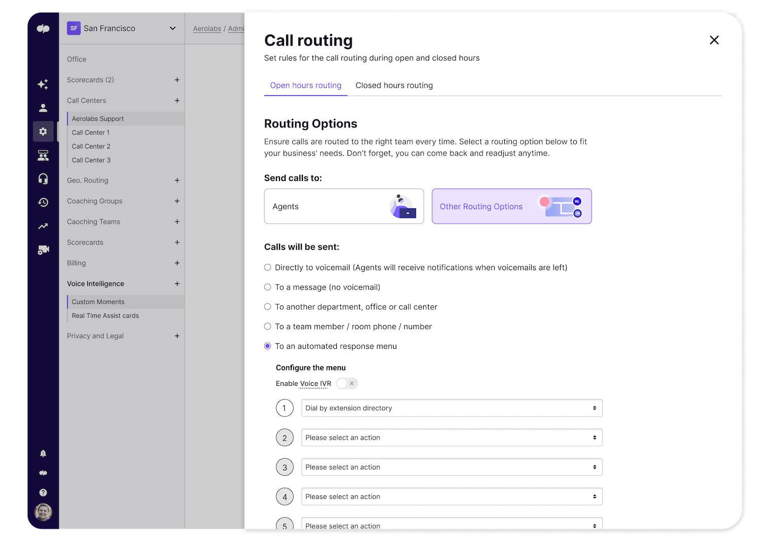 Multiple call routing options v2