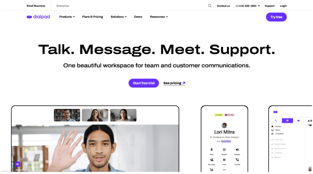 Dialpad homepage