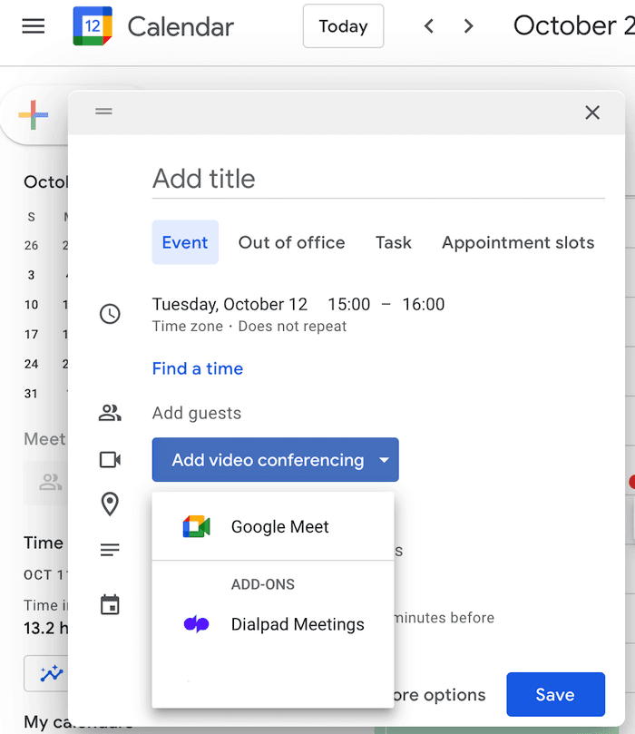 Dialpad meetings google calendar integration