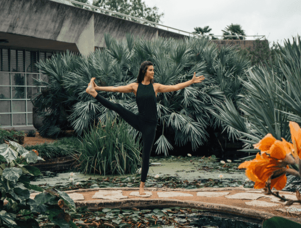 A woman doing meditation