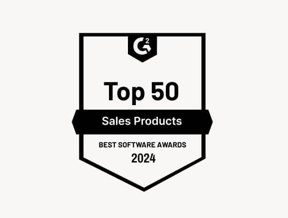 Top 50 Sales Products G2 badge