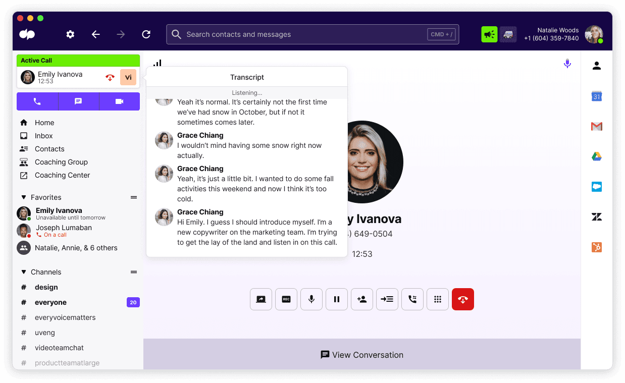 Dialpad talk vi real time transcription