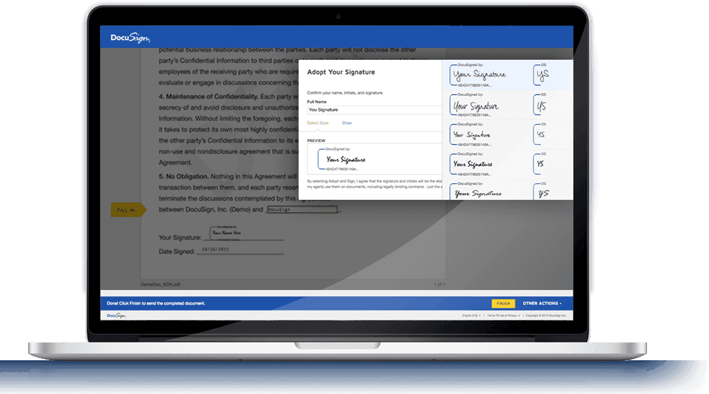 Docusign esignature app