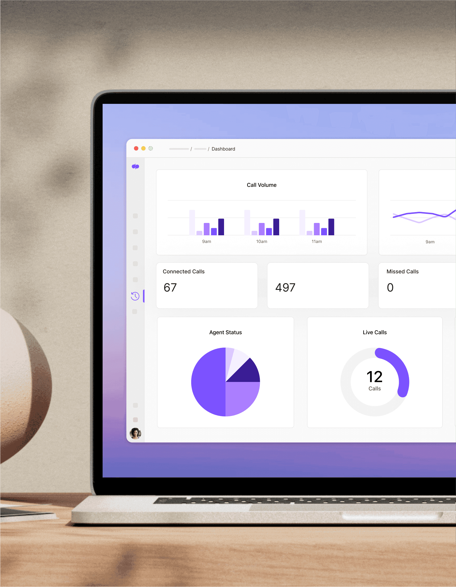 Computer monitor showing Dialpad's contact center software user interface