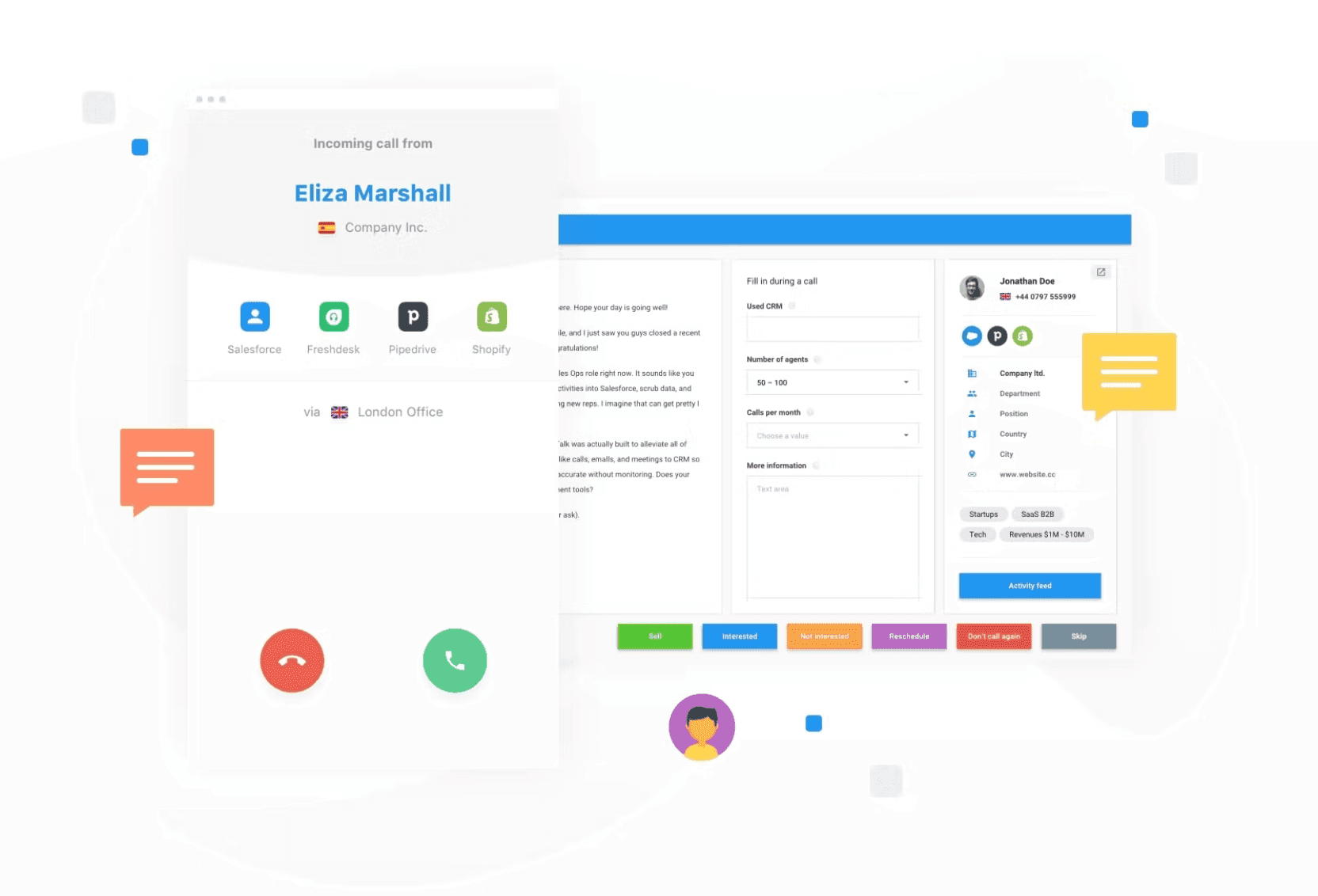 Cloudtalk contact center user interface