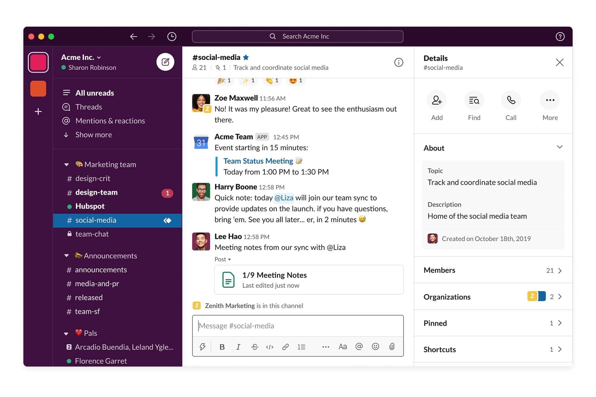 Slack ui