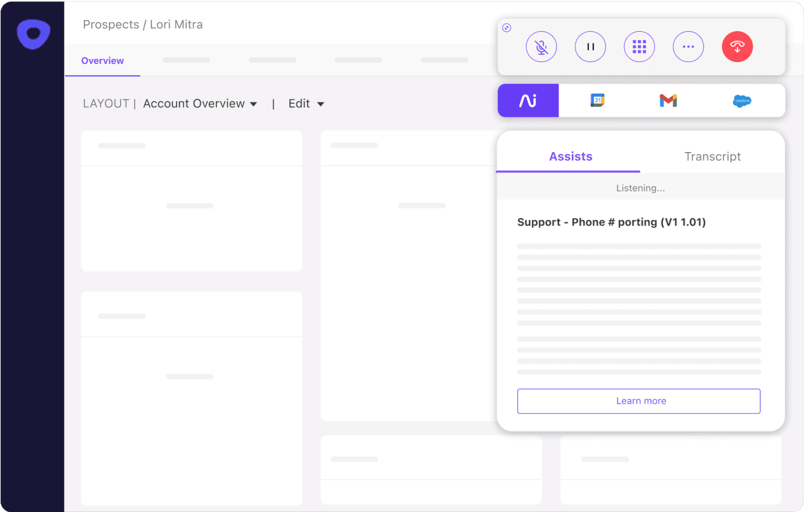 Screenshot of Dialpads Outreach integration popping up Ai Agent Assists in real time