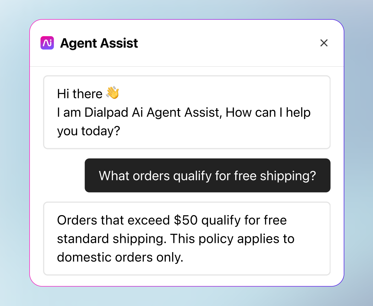 Screenshot of Dialpad's Ai Agent Assist