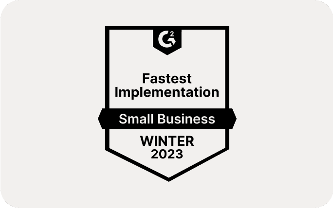 G2 Fastest Implementation Small Business Winter 2023 CCAAS
