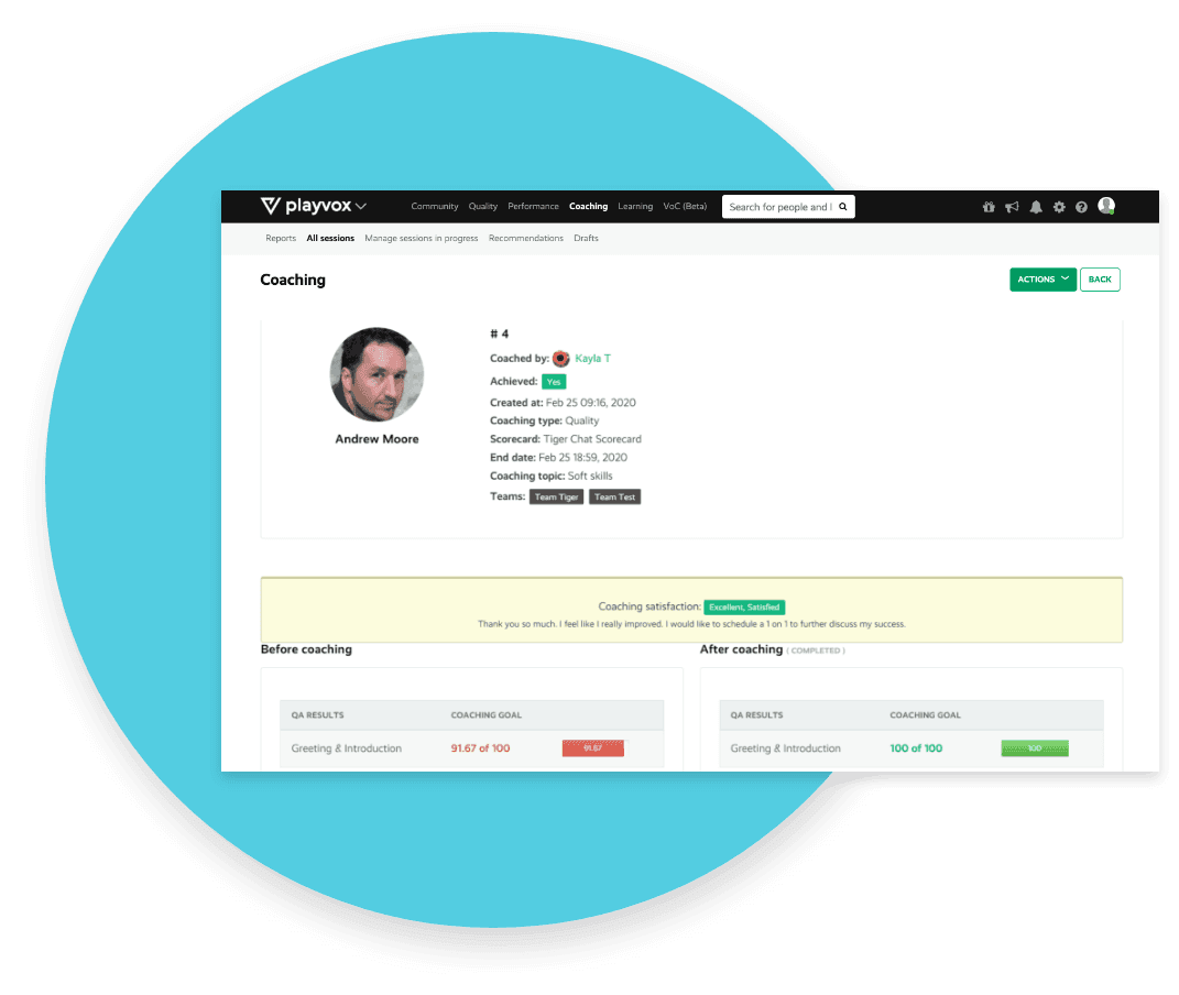 Playvox dialpad QM coaching feature