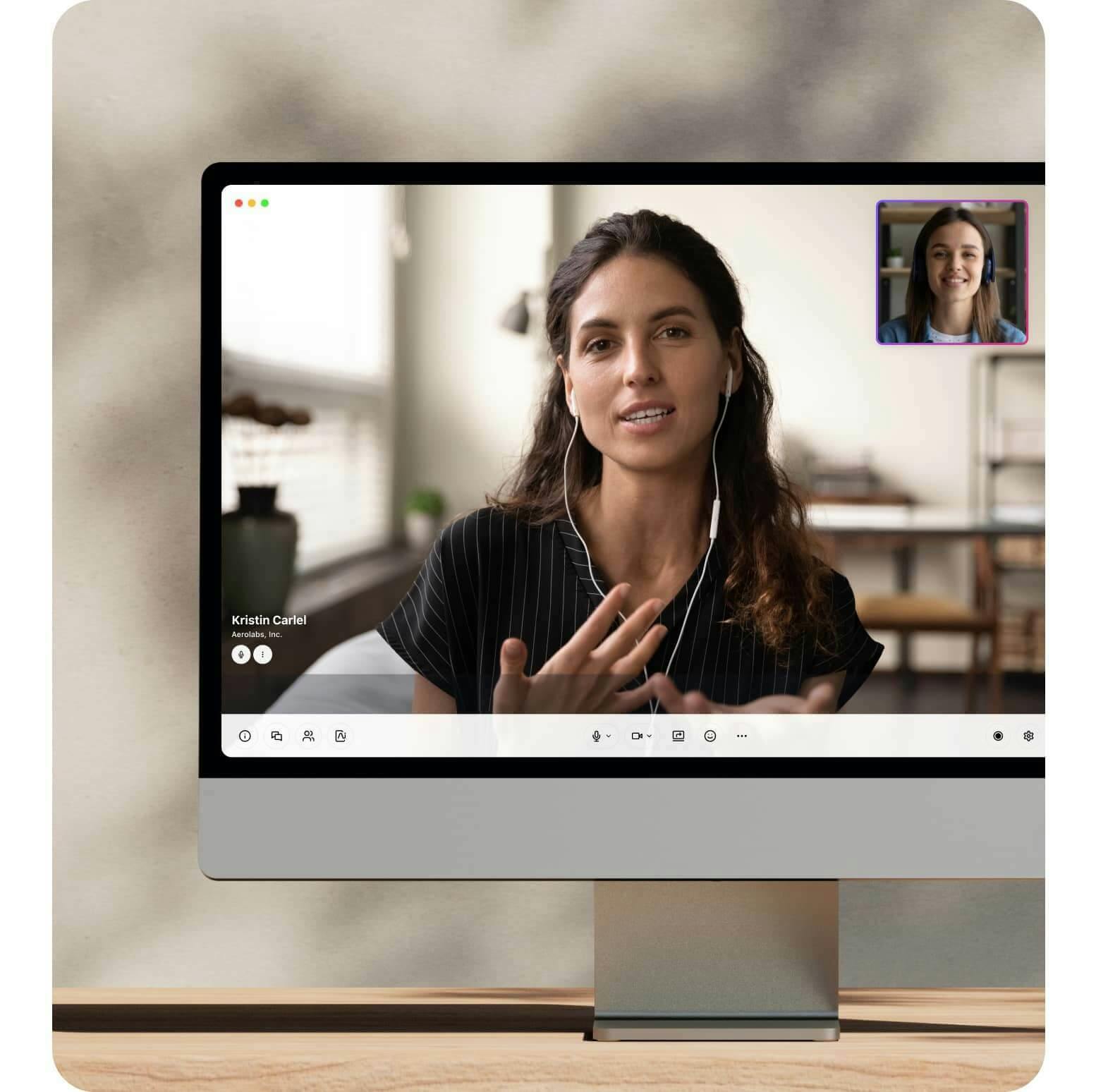 Screenshot of Dialpad Ai Meetings video conference feature
