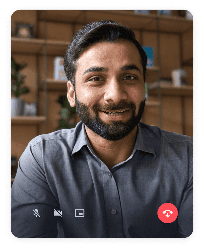 A man in a video call