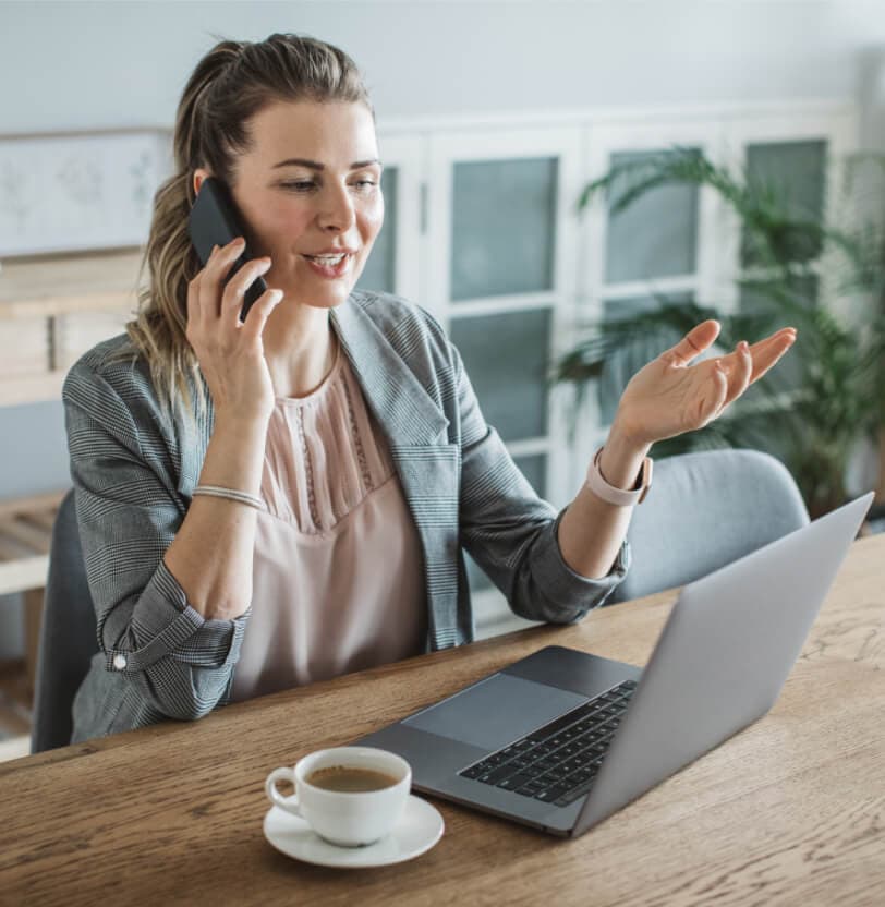 A woman speaking on the phone