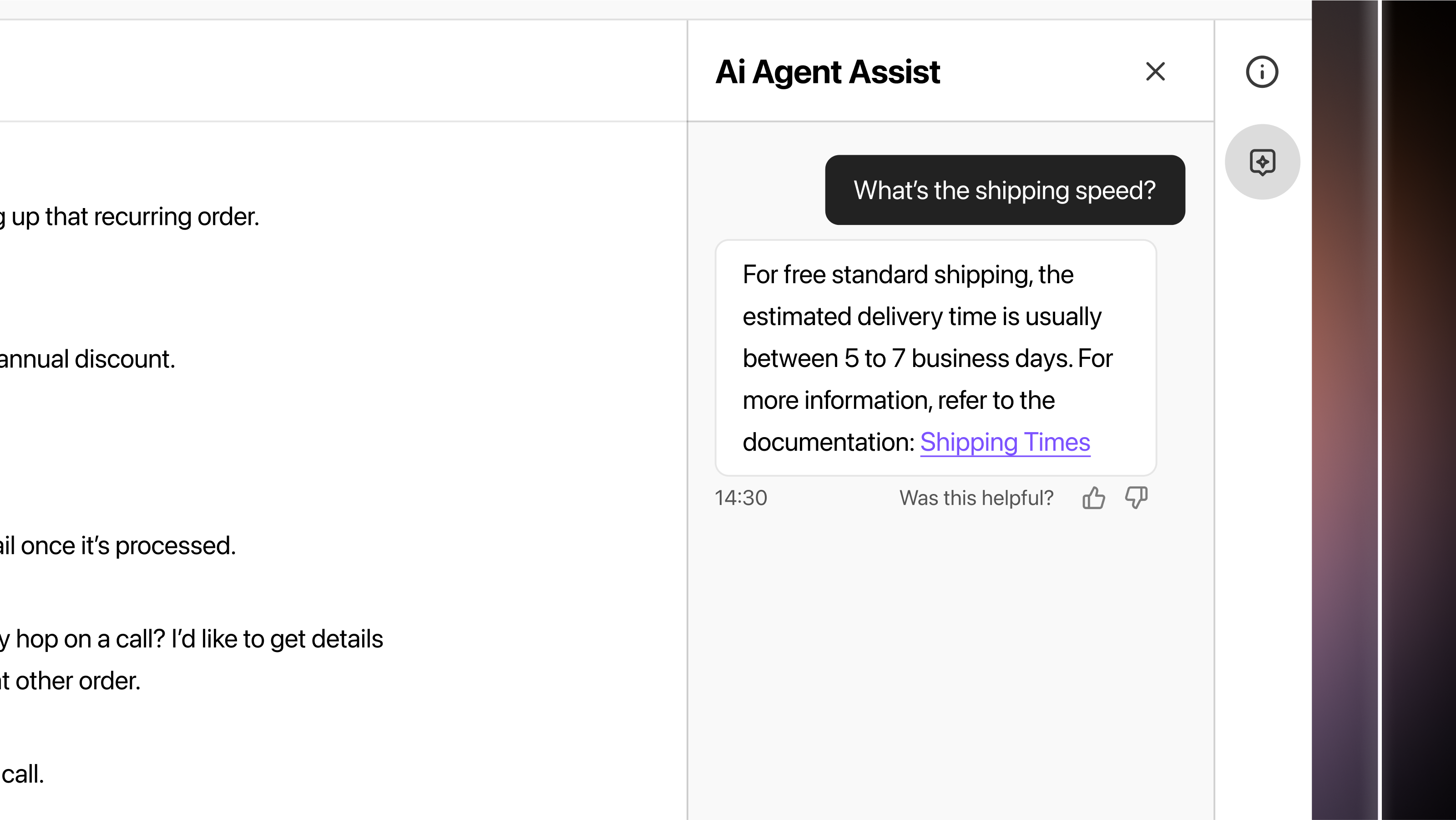 Ai Agent Assist Instant reply back