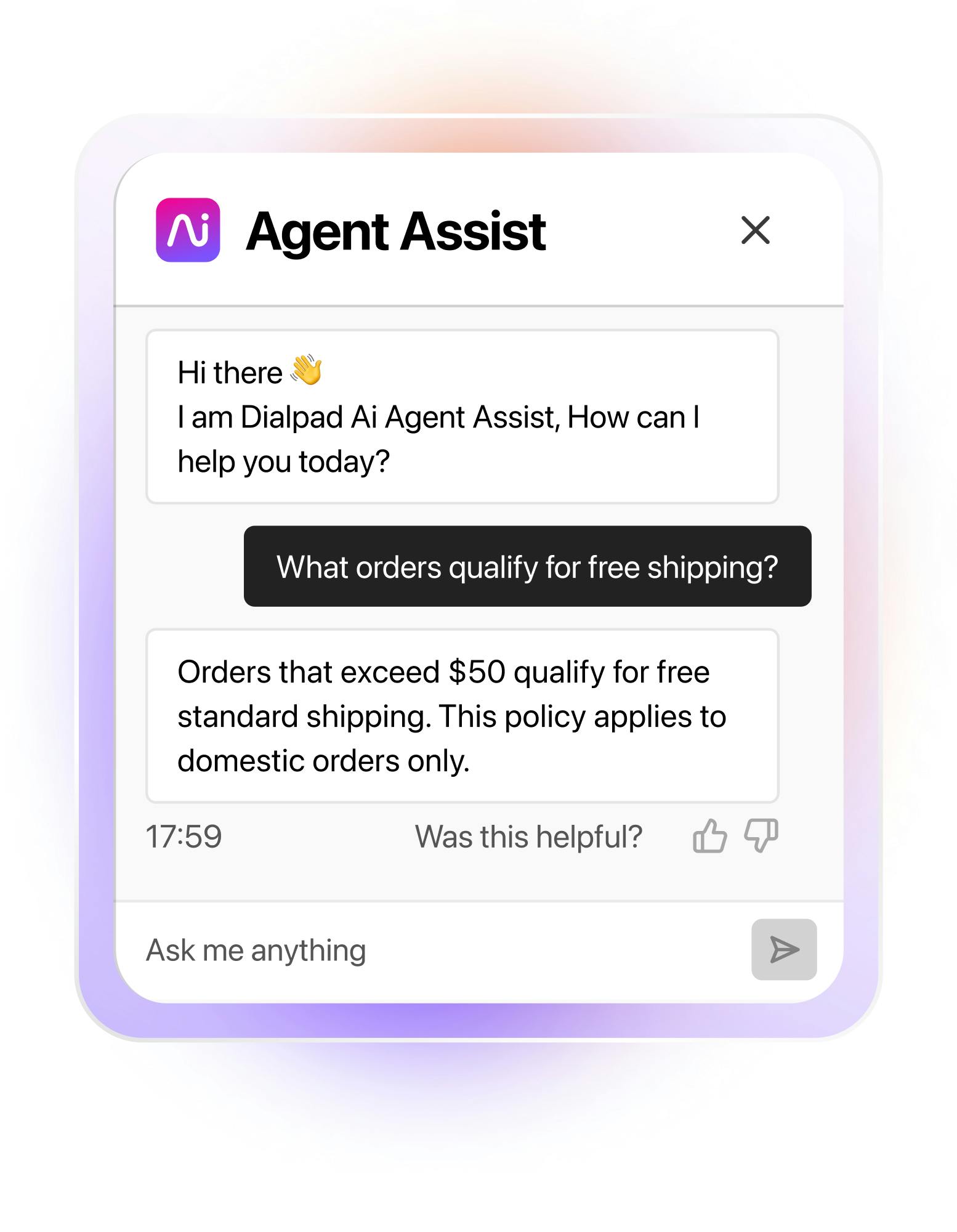 Screenshot of Agent Assist