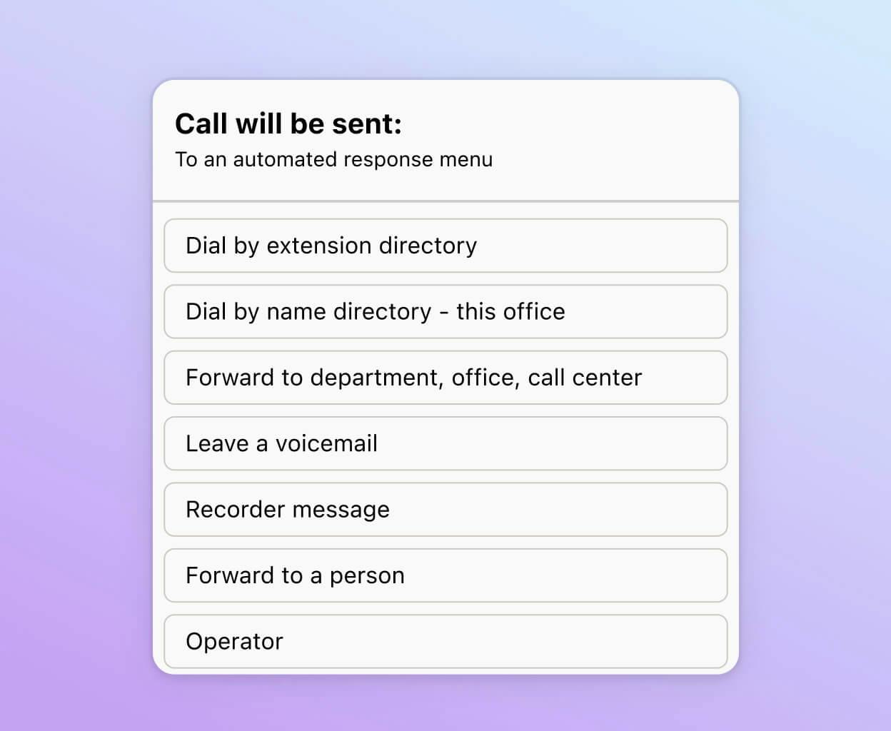 Screenshot of setting up the call routing on Dialpad