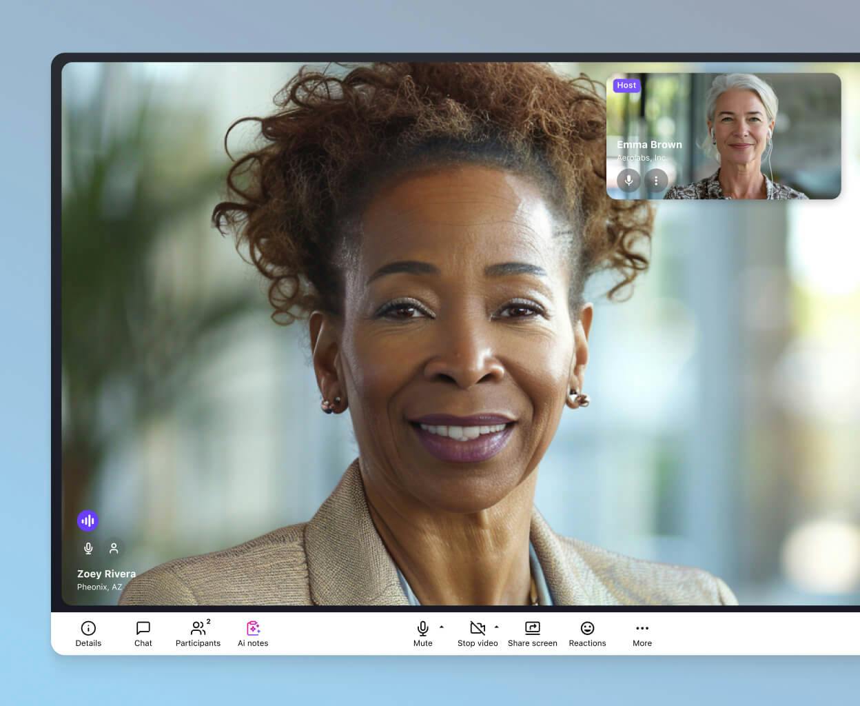 Screenshot of Dialpad Ai Meetings video conferencing feature