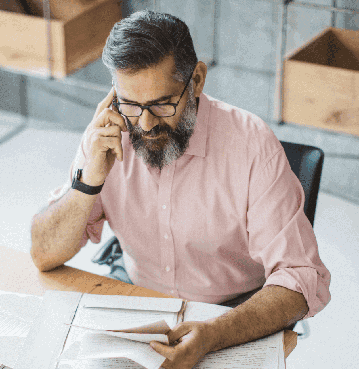 A sales guy talking on the phone