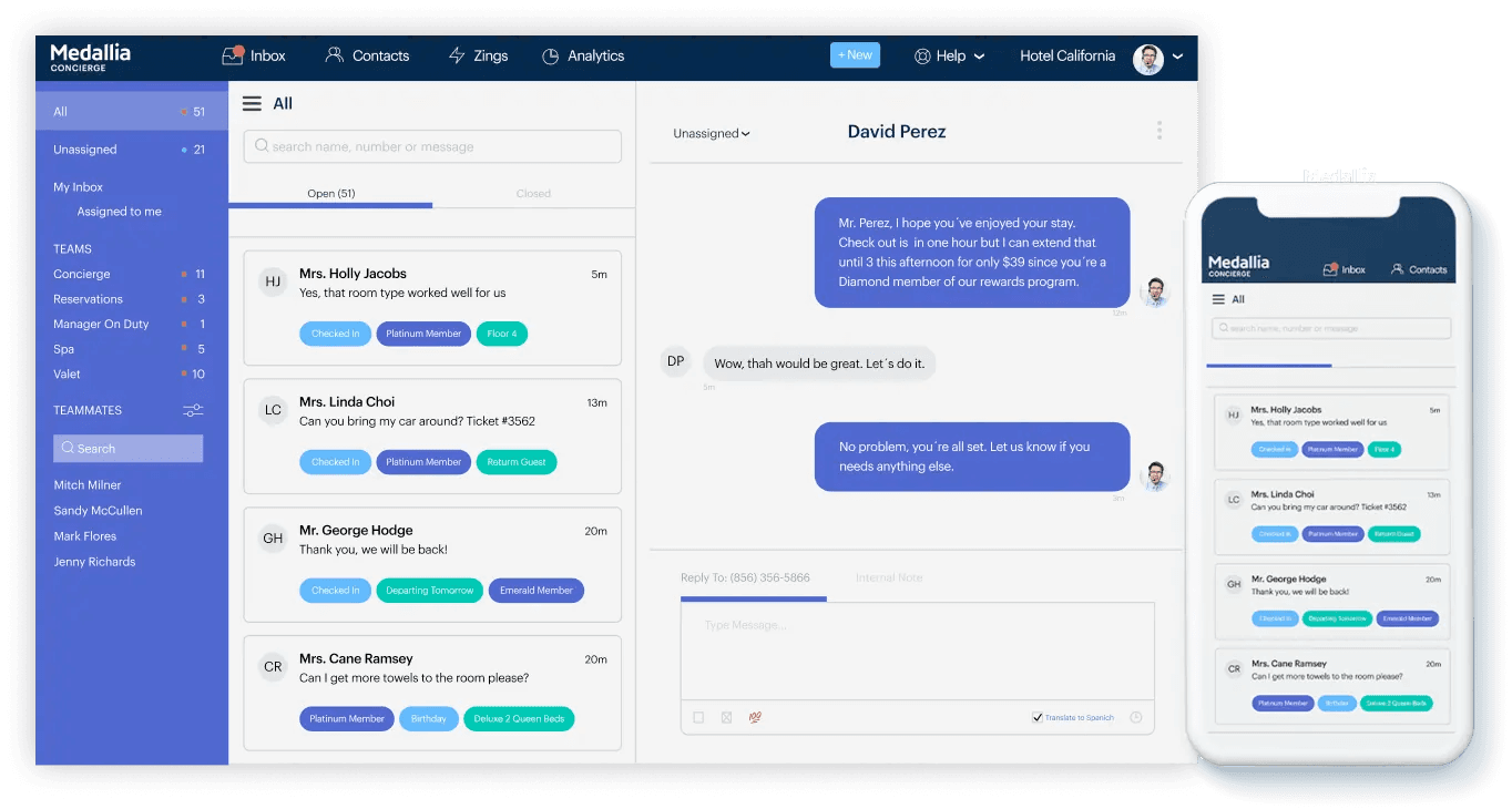Medallia Concierge screenshot