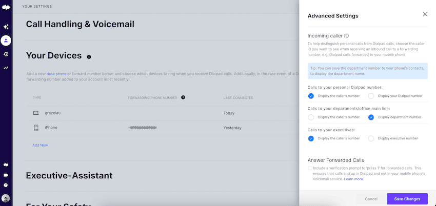 Call forwarding prompts in dialpad blog size