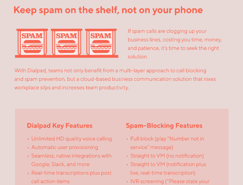Infographic on spam calls