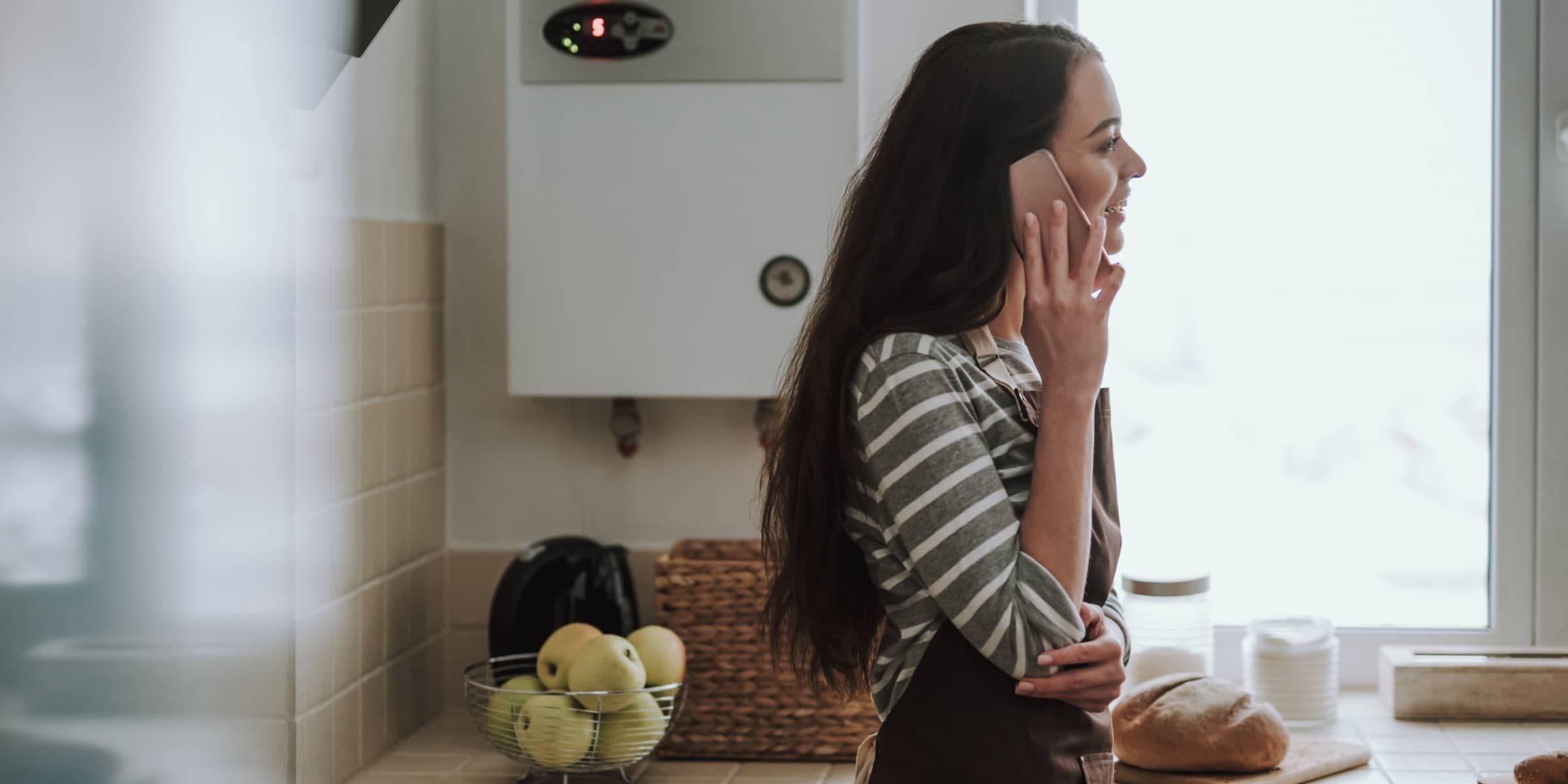A woman talking on the phone