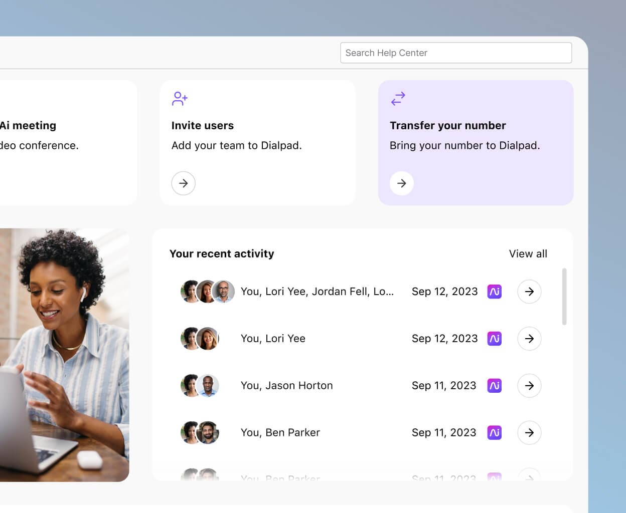 Adding and managing phone numbers from Dialpad's online dashboard.